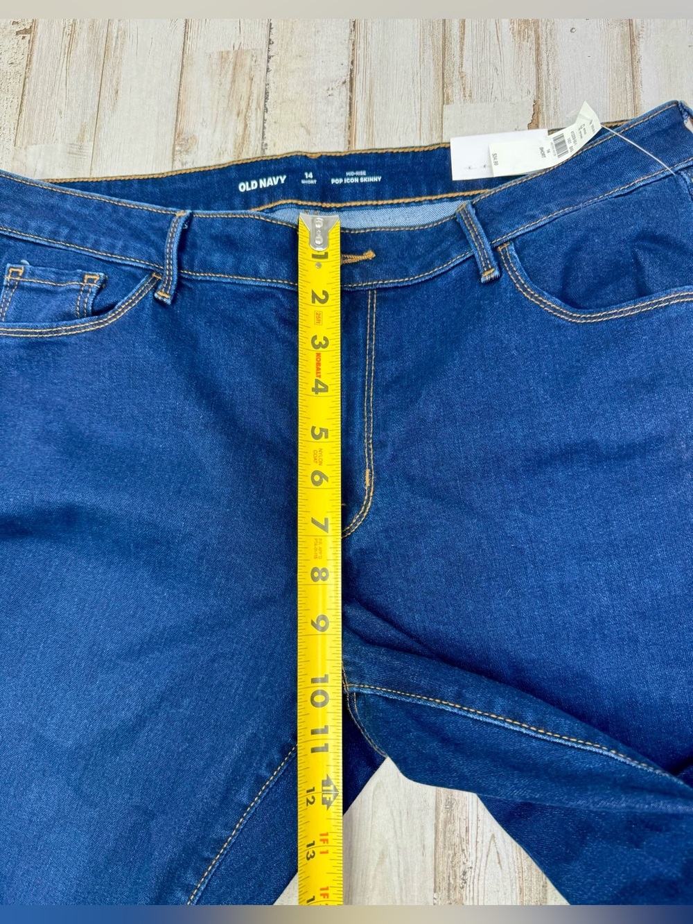 Old Navy Jeans Womens 14S Pop Icon Skinny Mid Rise Button Blue NWT - Picture 8 of 12